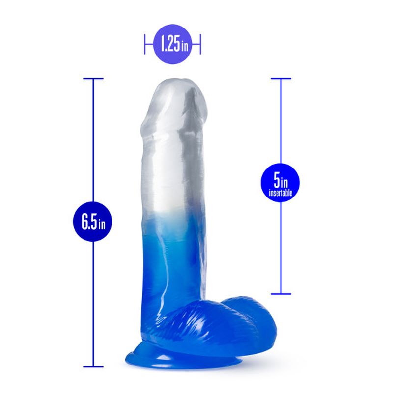 B Yours Morning Dew Dildo, 6in/15cm, Stella Blue