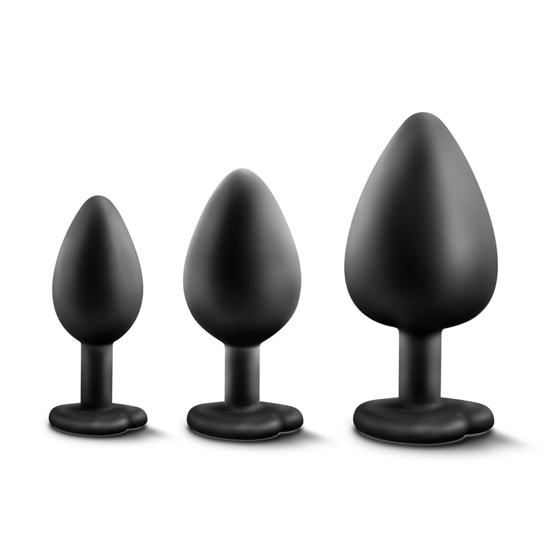 Luxe Bling Plugs Training Kit Black With White Gems. Black/Pink