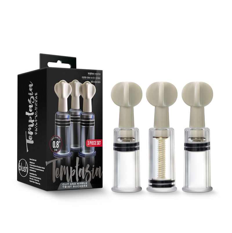 Temptasia Nipple and Clit Twist Suckers, 3-pack