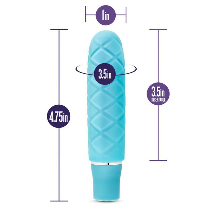 Luxe Cozi Mini Vibrator, 4.75", Aqua