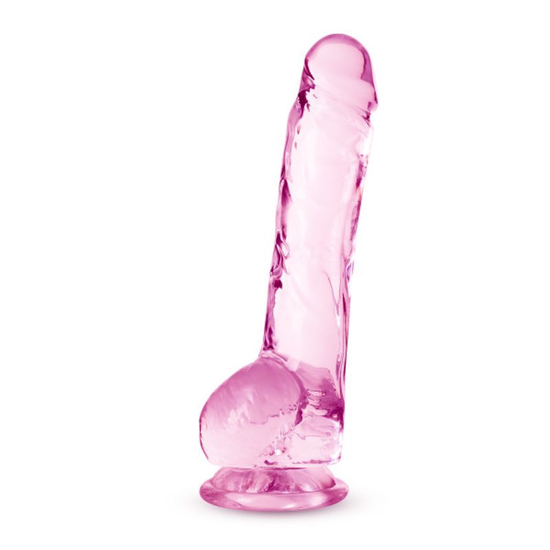 Naturally Yours  Crystaline Dildo, 8"/20cm, Rose Pink