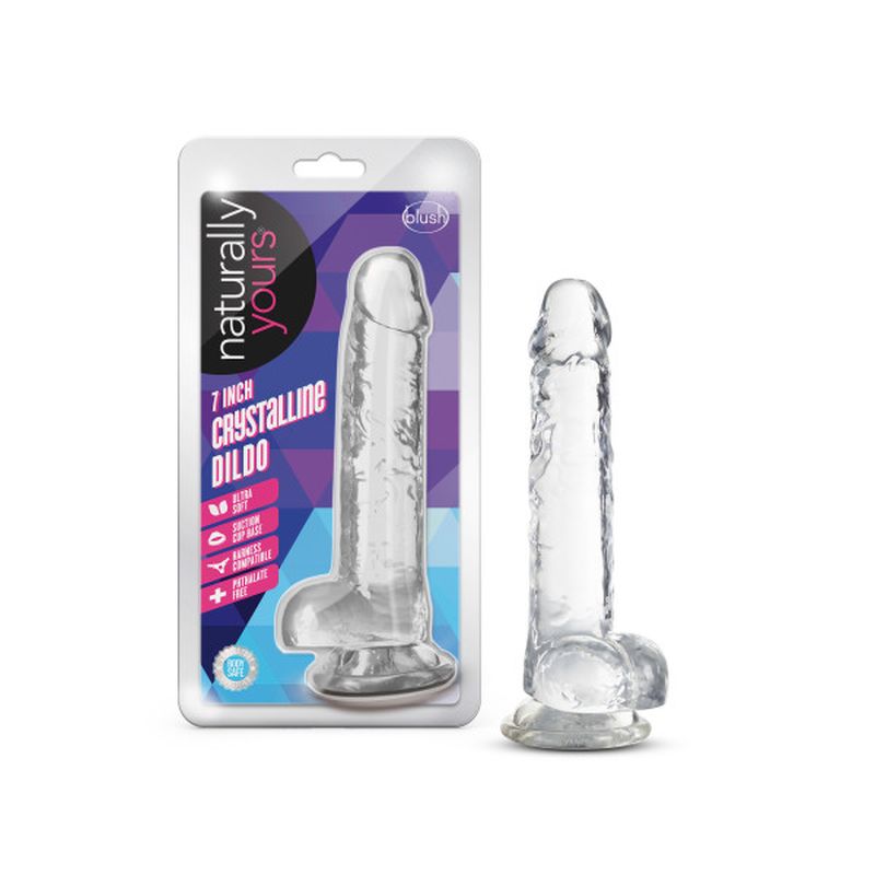 Naturally Yours 7" Crystaline Dildo, Diamond Clear