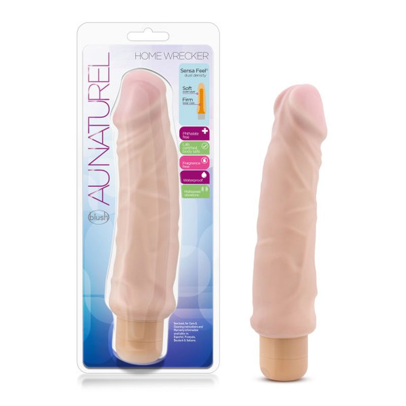 Au Naturel Home Wrecker Vibrator, 9.5"/24cm, Beige