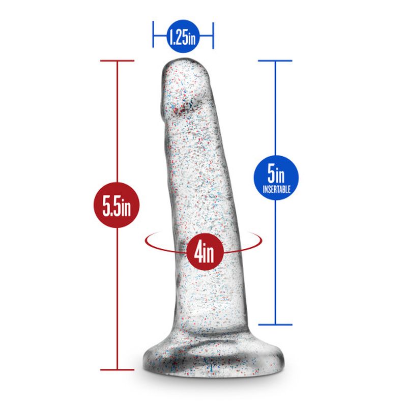 Naturally Yours Glitter Dong, 5.5in/14cm, Clear