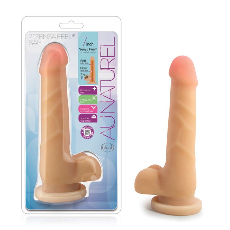 Au Naturel Sam Dildo, 7"/18cm, Beige