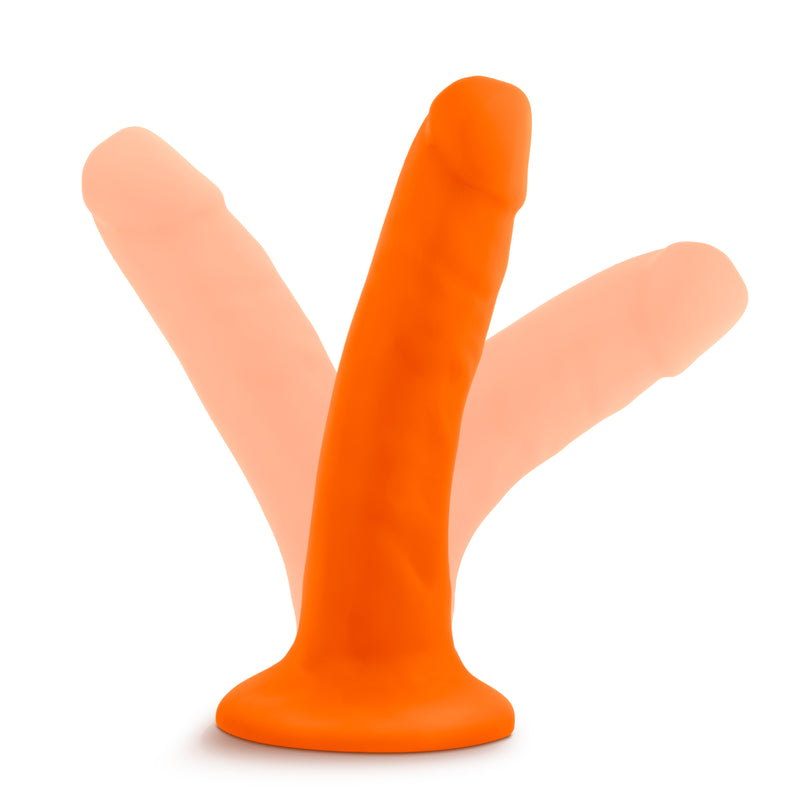 Neo Dual Density Cock, 6", Neon Orange
