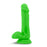 Neo Dual Density Cock With Balls 6"/15cm Neon Green standing on its base
