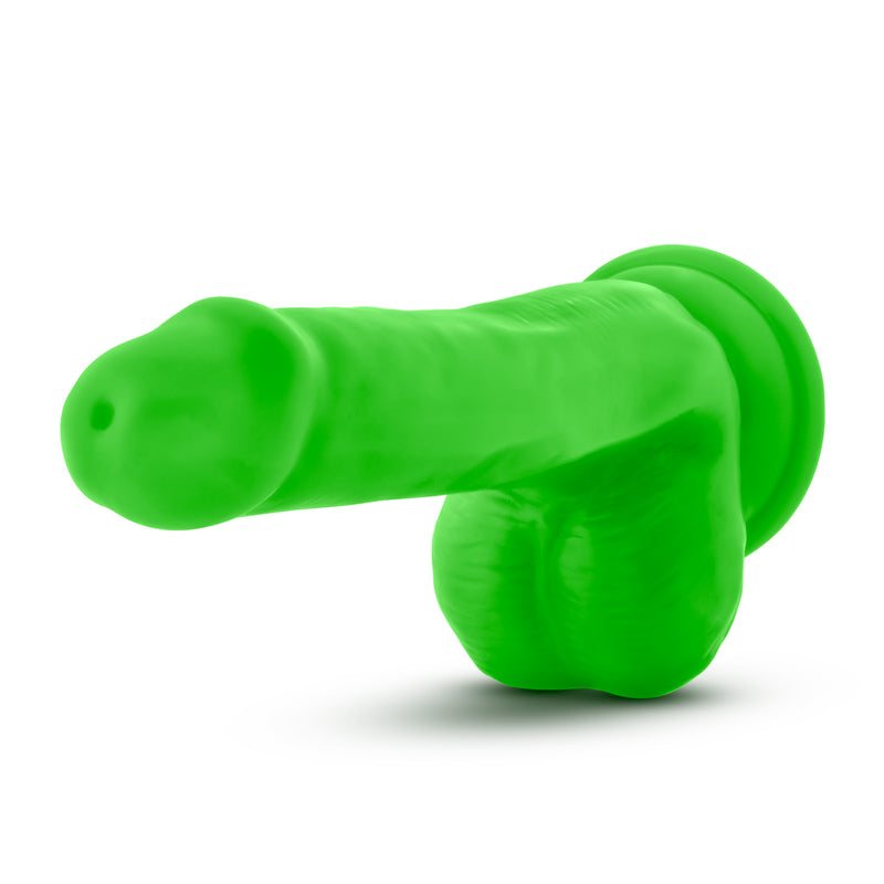 Neo Dual Density Cock With Balls 6"/15cm Neon Green