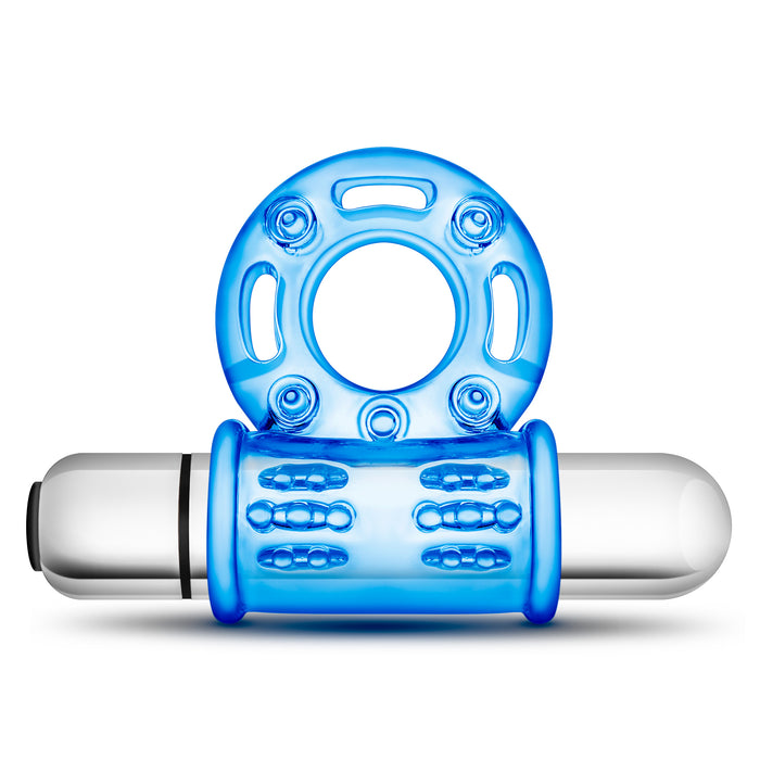 Stay Hard 10 Function Vibrating Bull Ring, Blue