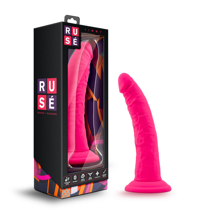 Ruse Jimmy Dildo, 7", Pink/Cerise