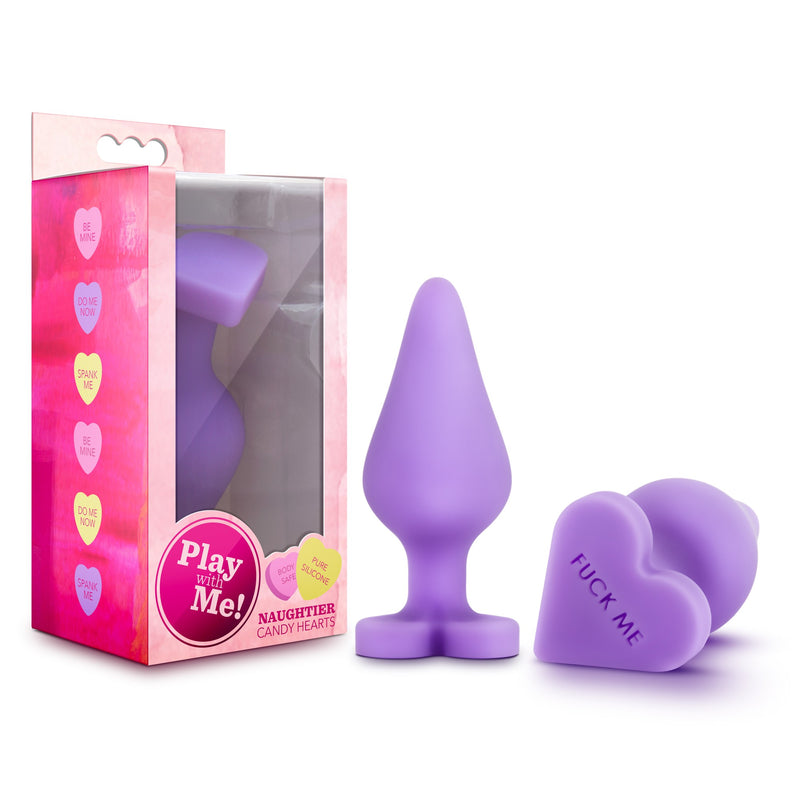 Play with Me Naughtier Candy Heart-Shaped Butt Plug, Purple