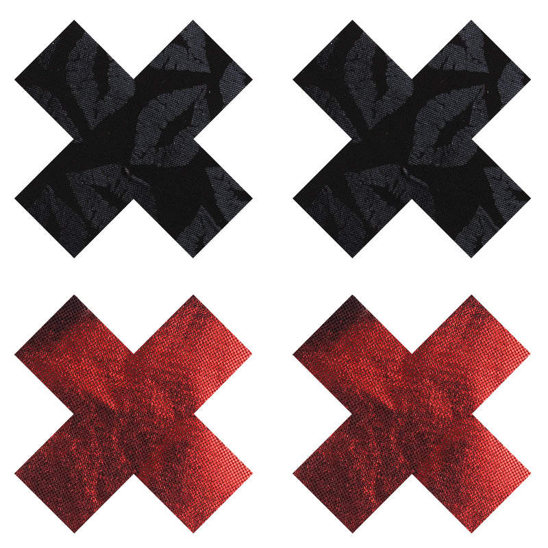 Peekaboo Pasties Stolen Kisses X Pasties, Red/Black