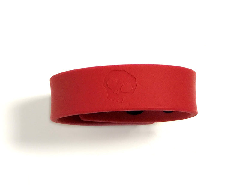 Boneyard Silicone Cock Strap - 3 Snap Ring - Red/Blue/Black