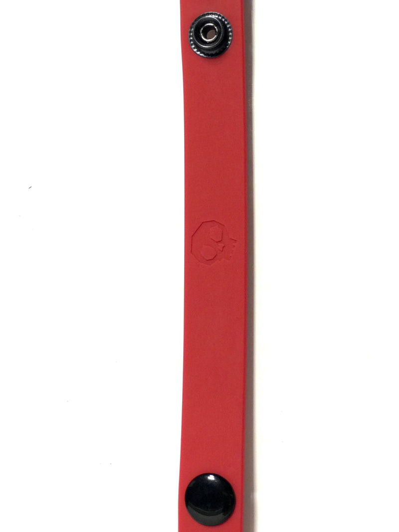 Boneyard Silicone Cock Strap - 3 Snap Ring - Red/Blue/Black