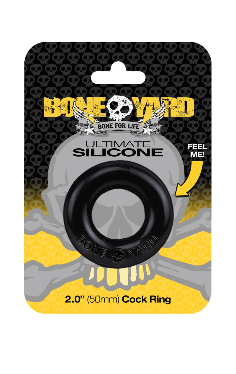 Boneyard Ultimate Silicone Cock Ring, 50mm, Black/Blue/Red/Yellow