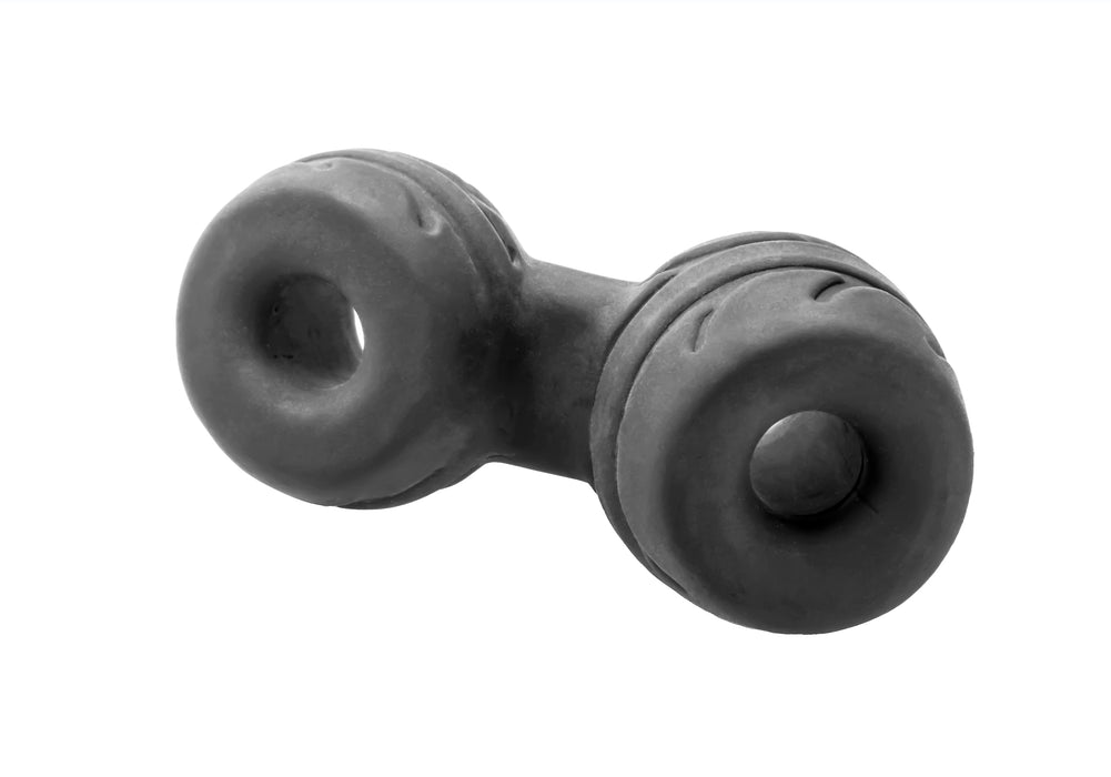 PerfectFit SilaSkin Cock And Ball Cock Ring + Ball Stretcher, Black/Clear/Green