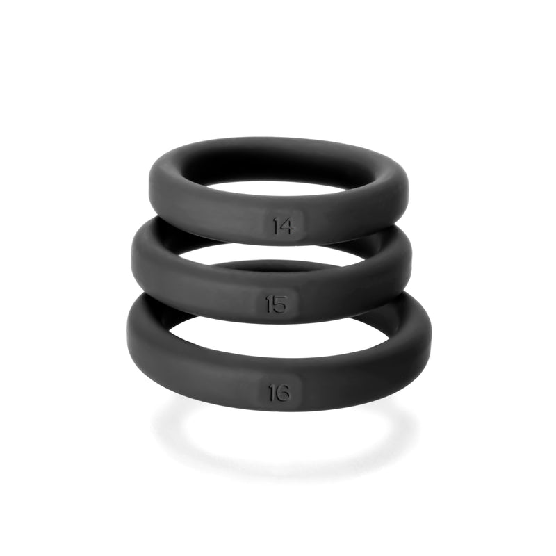 Xact-Fit Silicone Rings Medium 3 Ring Kit, Black
