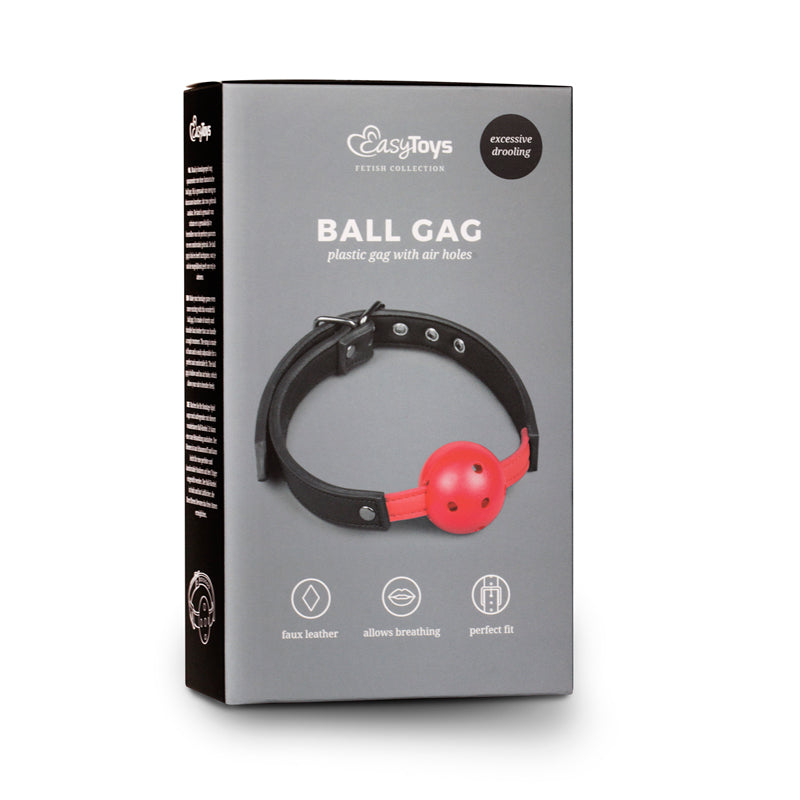 Easy Toys Ball Gag With PVC Ball Red