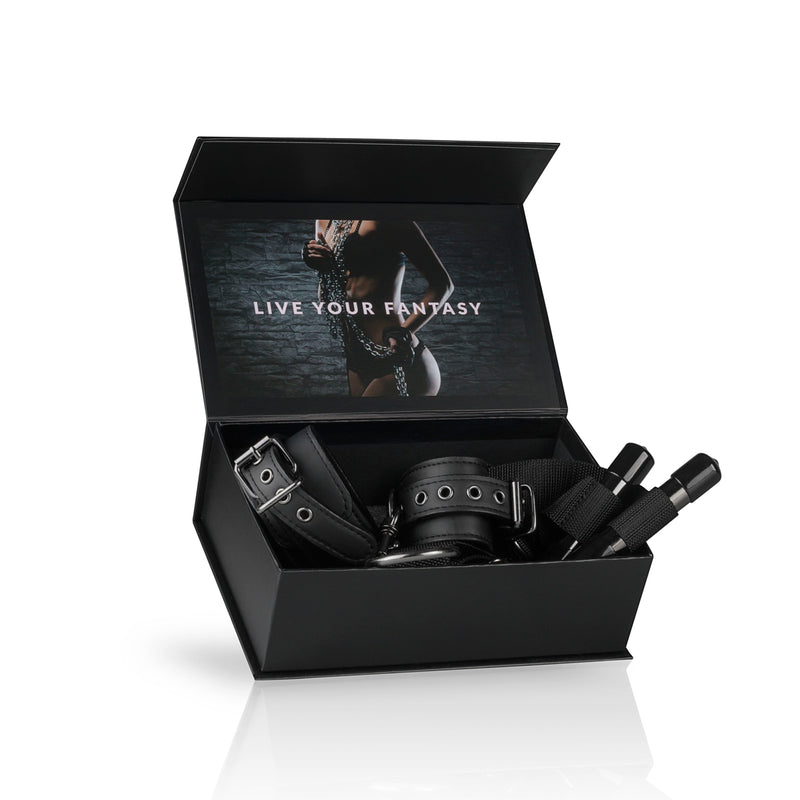 Fetish Collection Faux Leather Over the Door Wrist Cuffs, Black