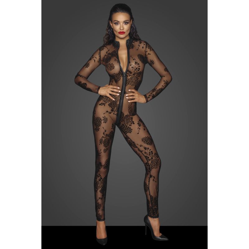 Noir Long Tulle Overall w 3 Way Zipper. Black, S/M/L