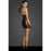 Noir Power Wetlook Short tulle dress w Inserts & Corset Binding, Black, S/M/L