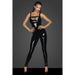 Noir PVC Overall w 2 Way Zipper, Black, S/M/L