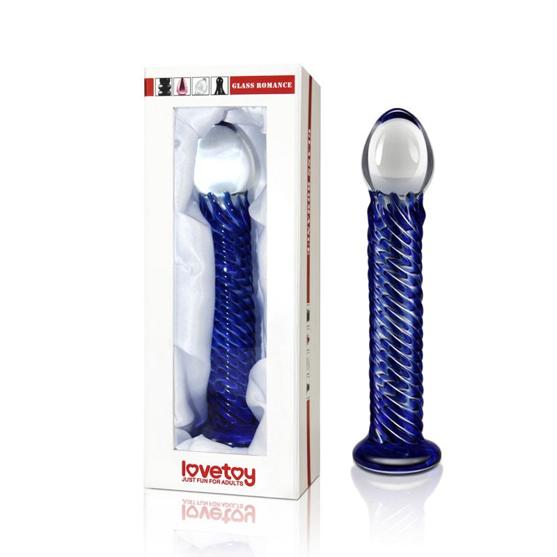 Lovetoy Glass Romance 7 Blue 7.5in