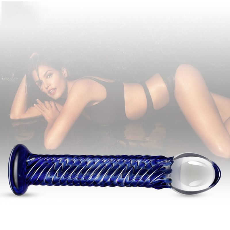 Lovetoy Glass Romance 7 Blue 7.5in