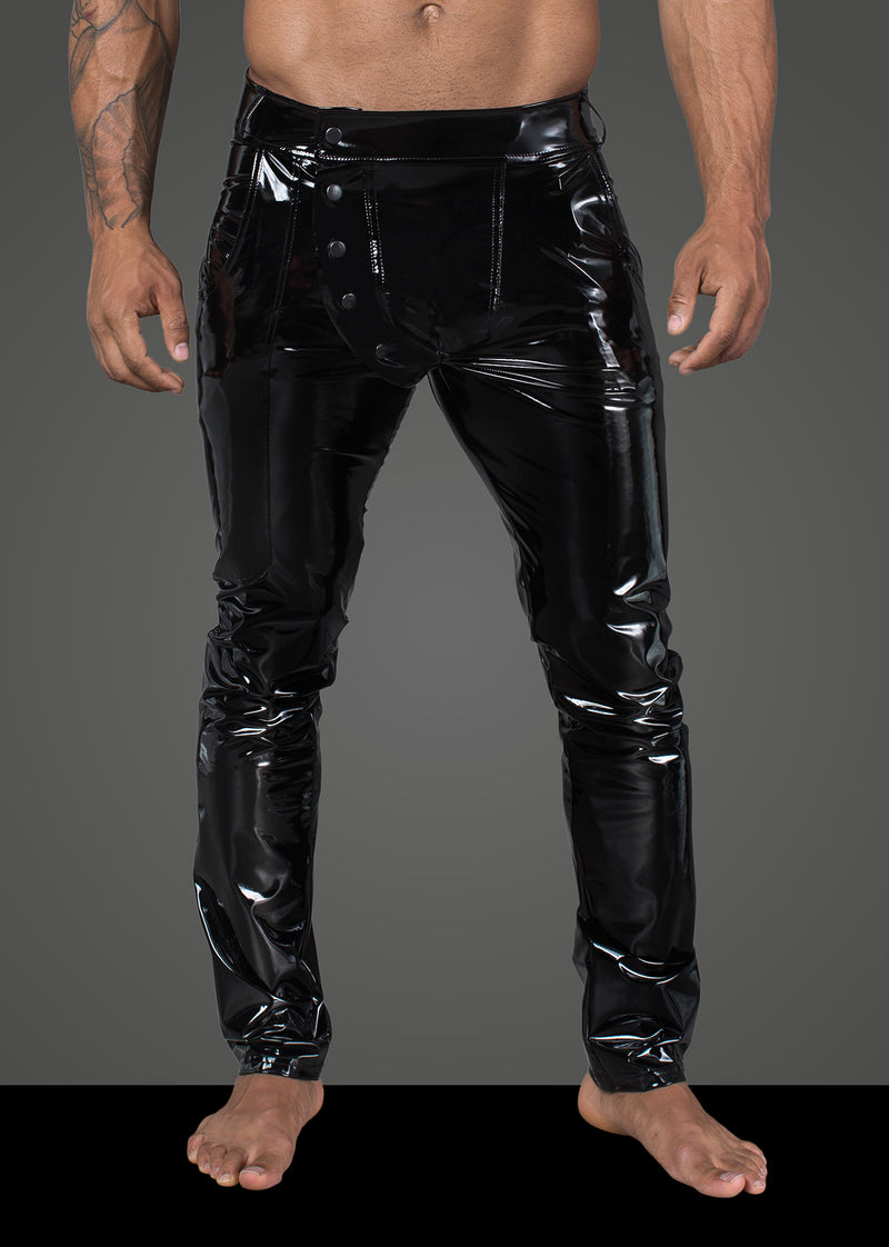 Noir Long Elastic PVC pants, Black,