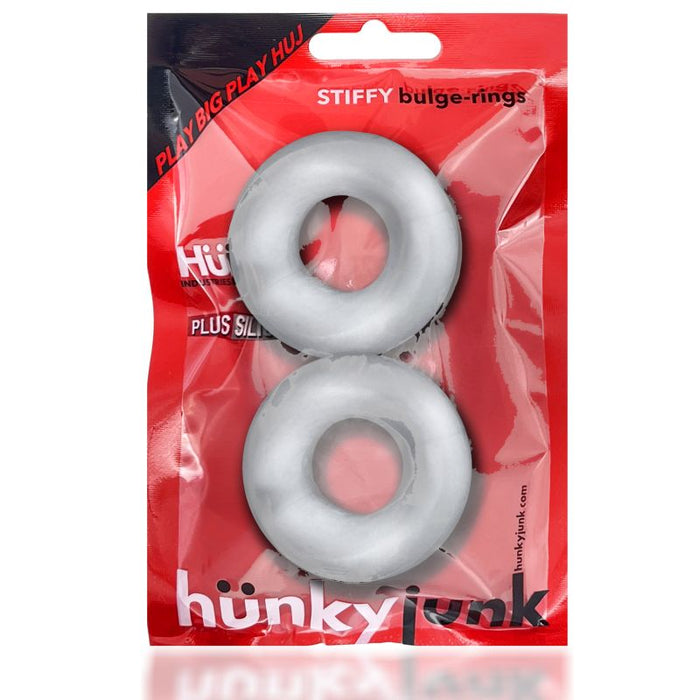 Hunky Junk Stiffy 2 Pc Bulge Cockrings Clear Ice