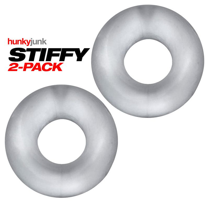 Hunky Junk Stiffy 2 Pc Bulge Cockrings Clear Ice