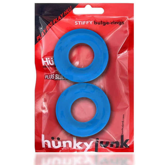 Hunky Junk Stiffy 2 Pc Bulge Cockrings Teal Ice