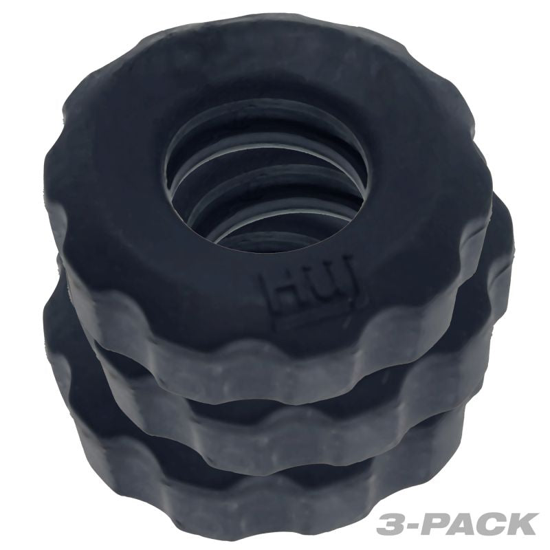 Super Hunkyjunk Cockrings 3-pack, Tar Ice