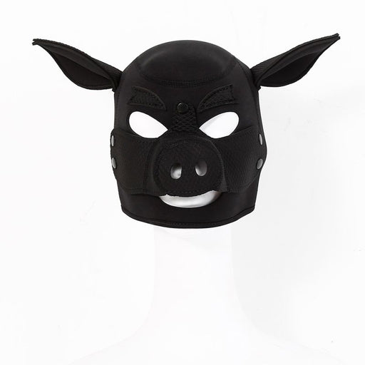 Front-on view of Neoprene Pig Mask Black - Daytona