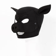 Angled view of Neoprene Pig Mask Black - Daytona