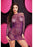 Lapdance Long Sleeve Open Back Mini Dress. Purple/Black, OS