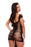 Lapdance Lingerie Jacquard Mini Dress, Black/Green/Pink, OS