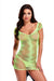 Lapdance Lingerie Jacquard Mini Dress, Green