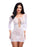 Lapdance Lingerie Lace Off The Shoulder Mini Dress, White, OS
