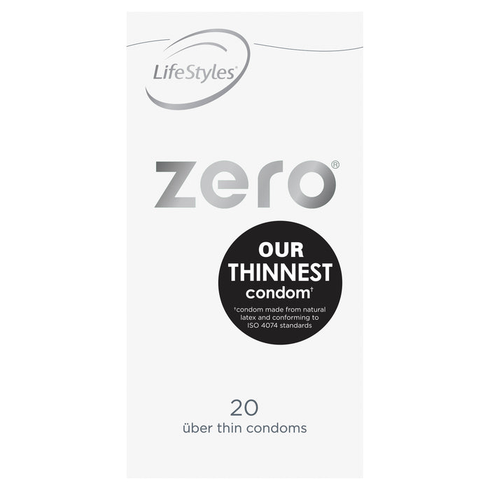 LifeStyles Zero Condoms 20pk. 20 Uber thin condoms. Our thinnest condom.
