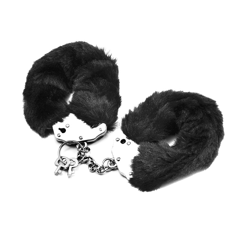 Fetish Pleasure Fluffy Hand Cuffs, Black