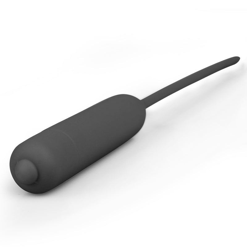 Lovetoy Silicone Vibrating Urethral Dilator, 4.8"/12.2cm, Black