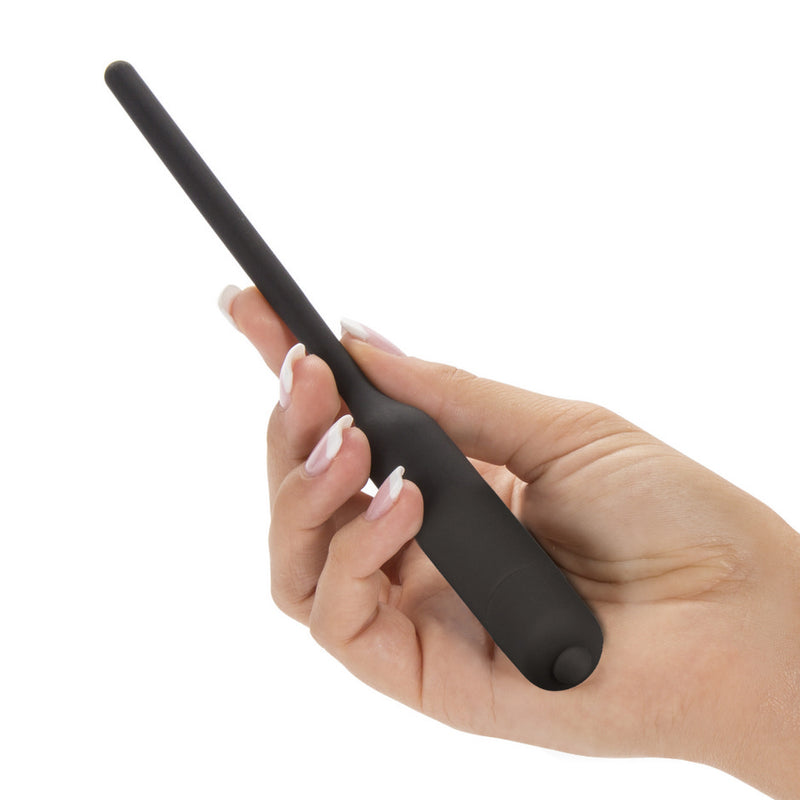 Lovetoy Silicone Vibrating Urethral Dilator, 4.8"/12.2cm, Black