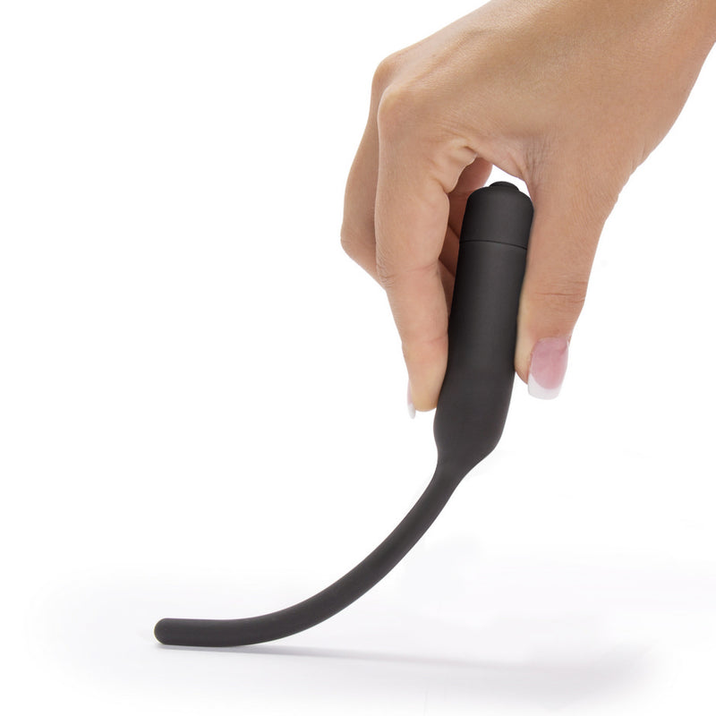 Lovetoy Silicone Vibrating Urethral Dilator, 4.8"/12.2cm, Black