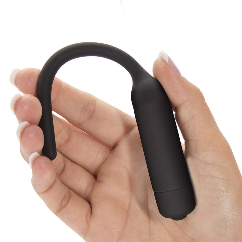 Lovetoy Silicone Vibrating Urethral Dilator, 4.8"/12.2cm, Black