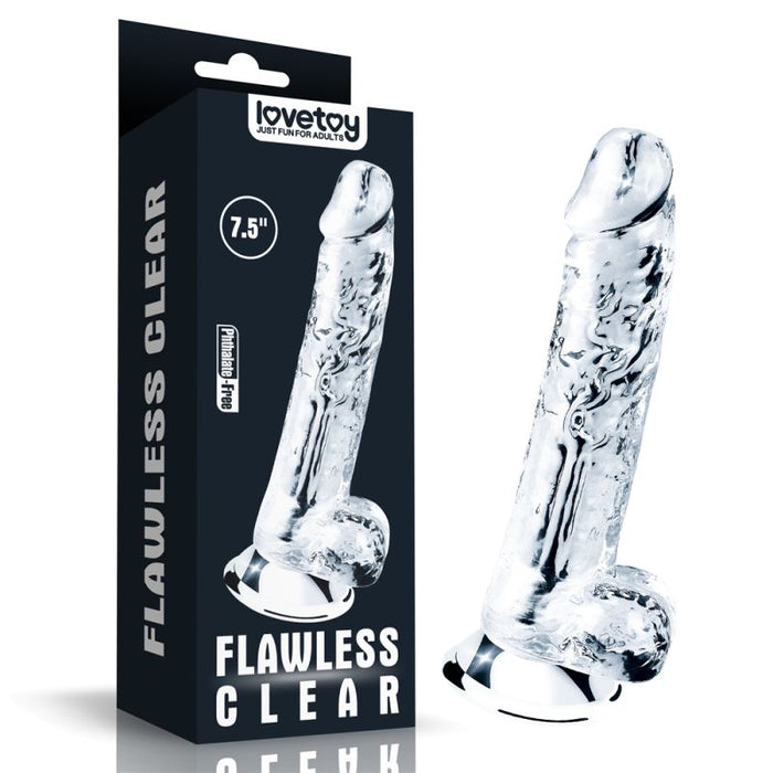 Lovetoy Flawless Dildo 7.5in/19cm, Clear