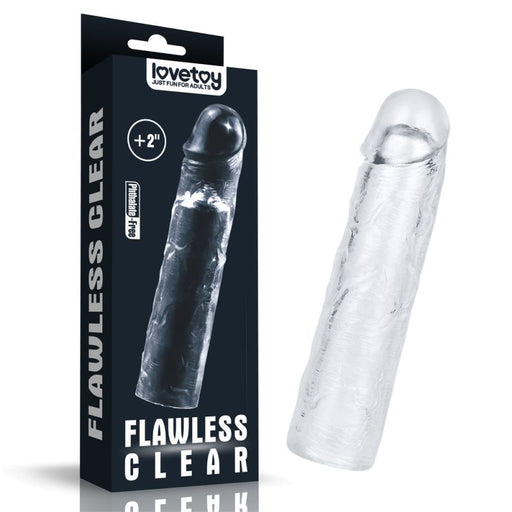 Lovetoy Clear Penis Extender Sleeve Plus, 2in/5cm, Clear