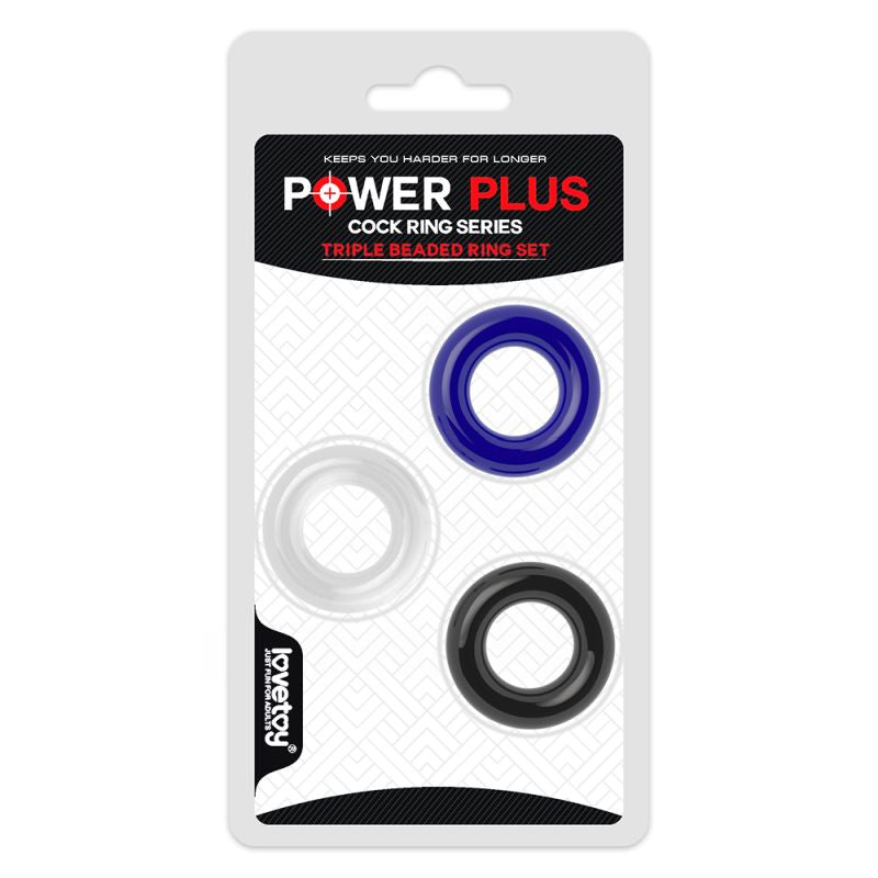 Lovetoy Power Plus Coloured Triple Donut Ring Set