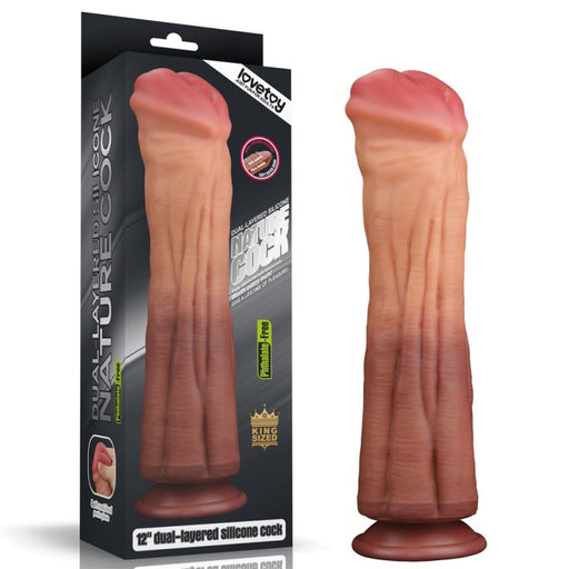 Lovetoy Dual layered Platinum Silicone Cock 12in