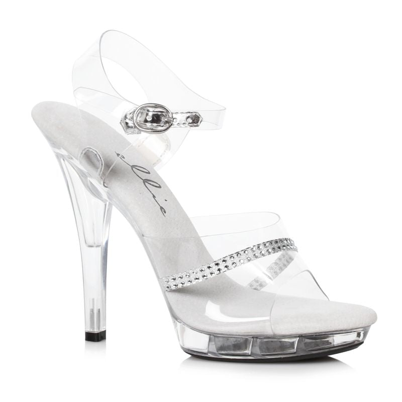 Clear Rhinestone Sandal 5in, Size 7/8/9